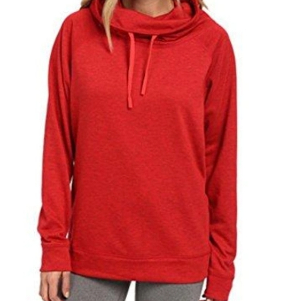 Nike Obsessed Infinity Coverup Funnel Neck Sweatshirt in Red